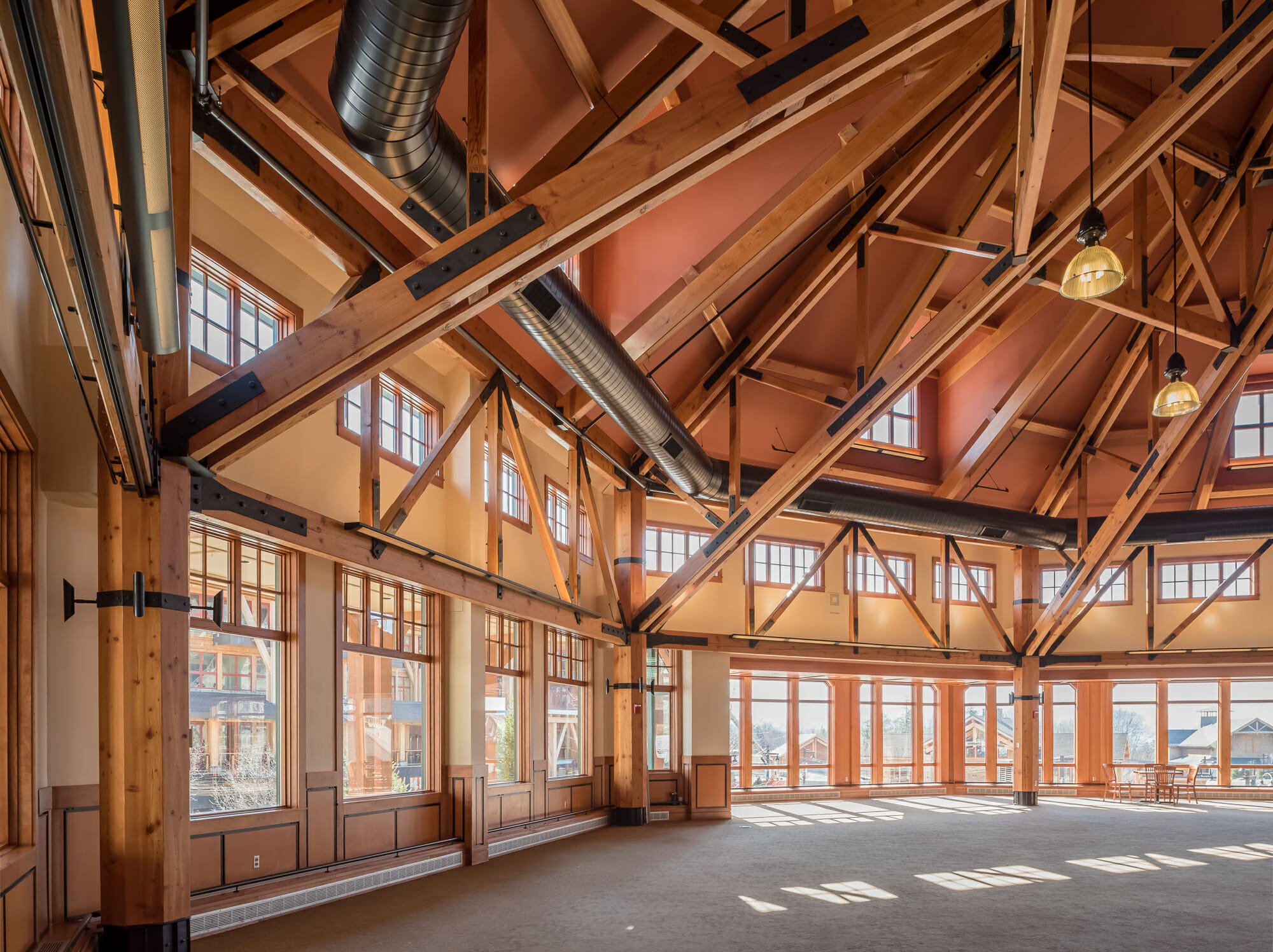 Spruce Peak Base Lodge - 80' Octagon Timber Frame