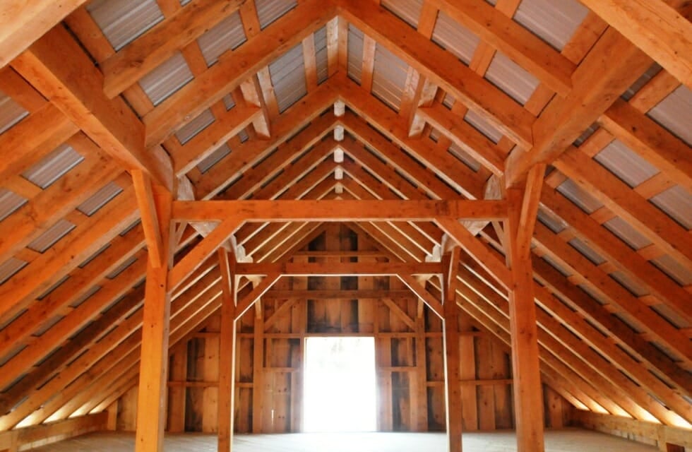 timber framed hay loft