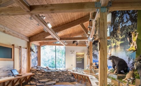 Interior of the Shenandoah State Park Visitors Center in Virginia