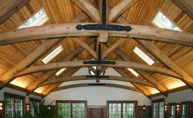 King Post Trusses with Steel Plates in the Reed Pool House in OH