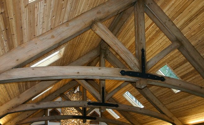 King Post Trusses with Steel Plates in the Reed Pool House in OH