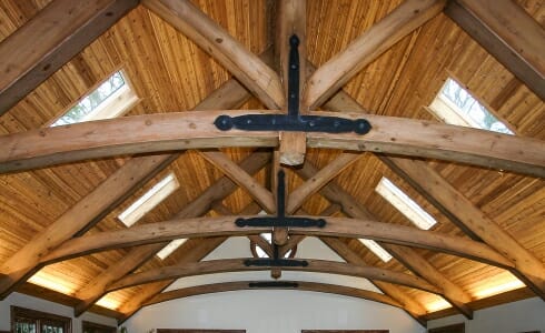 King Post Trusses with Steel Plates in the Reed Pool House in OH