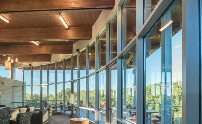 Interior of the Student Pavilion at Middlesex Community College.