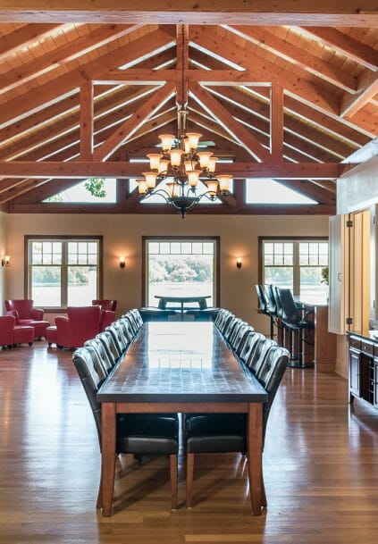 Trusses and Exposed Beams in Wakenah Great Room