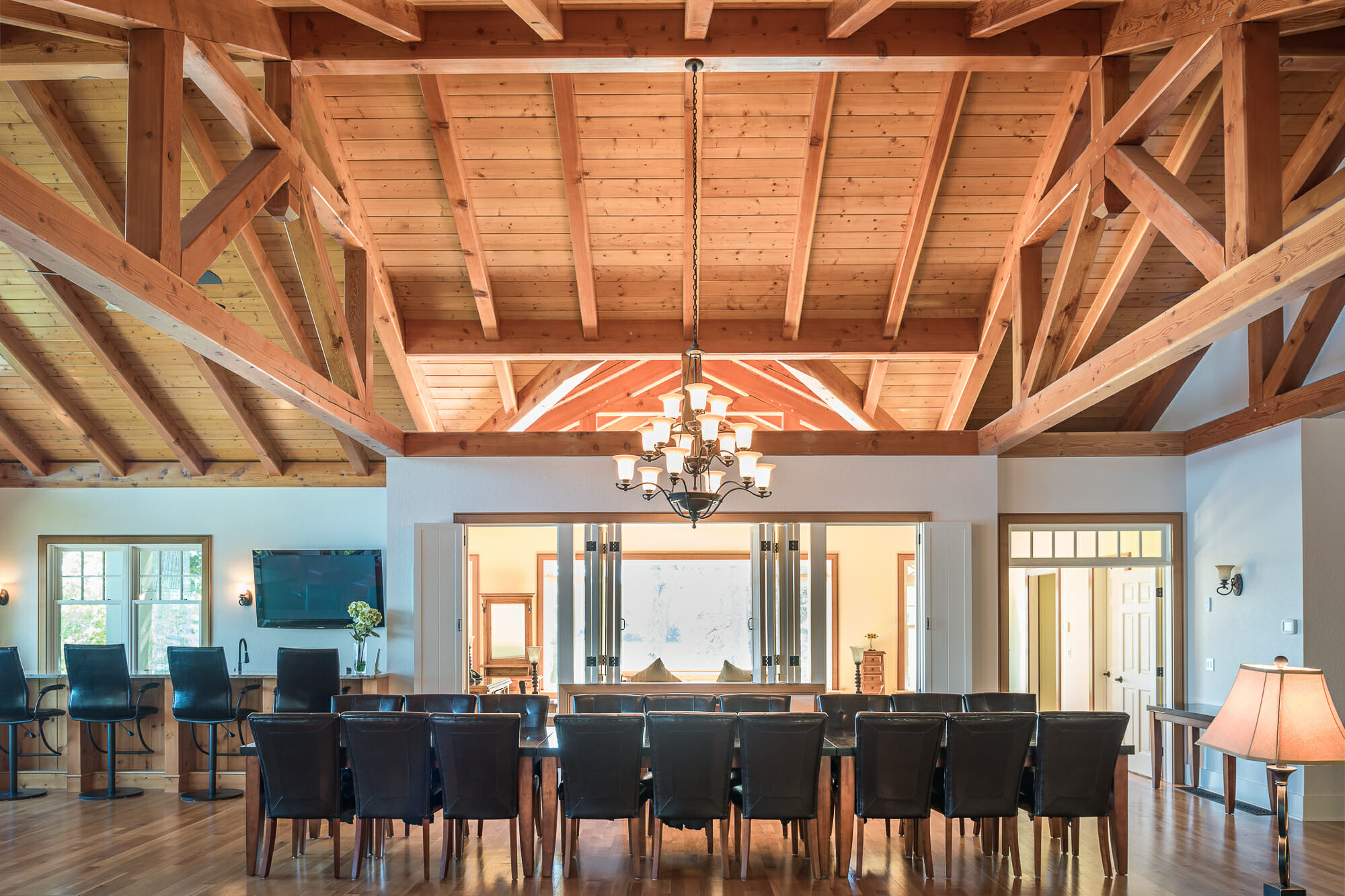 Trusses and Exposed Beams in Wakenah Great Room