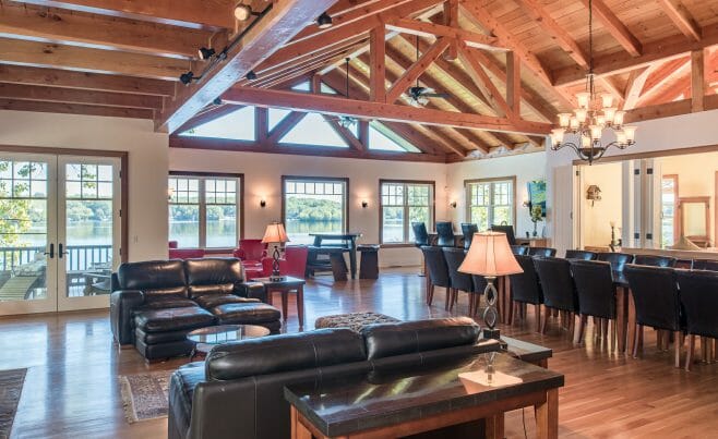 Trusses and Exposed Beams in Wakenah Great Room