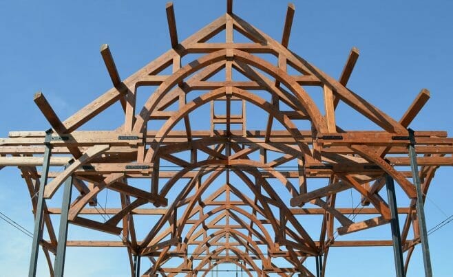 Completed Timber Frame for The Church of St. Michael the Archangel