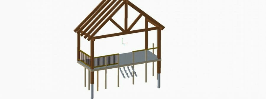 3D Model of a Timber Frame Deck