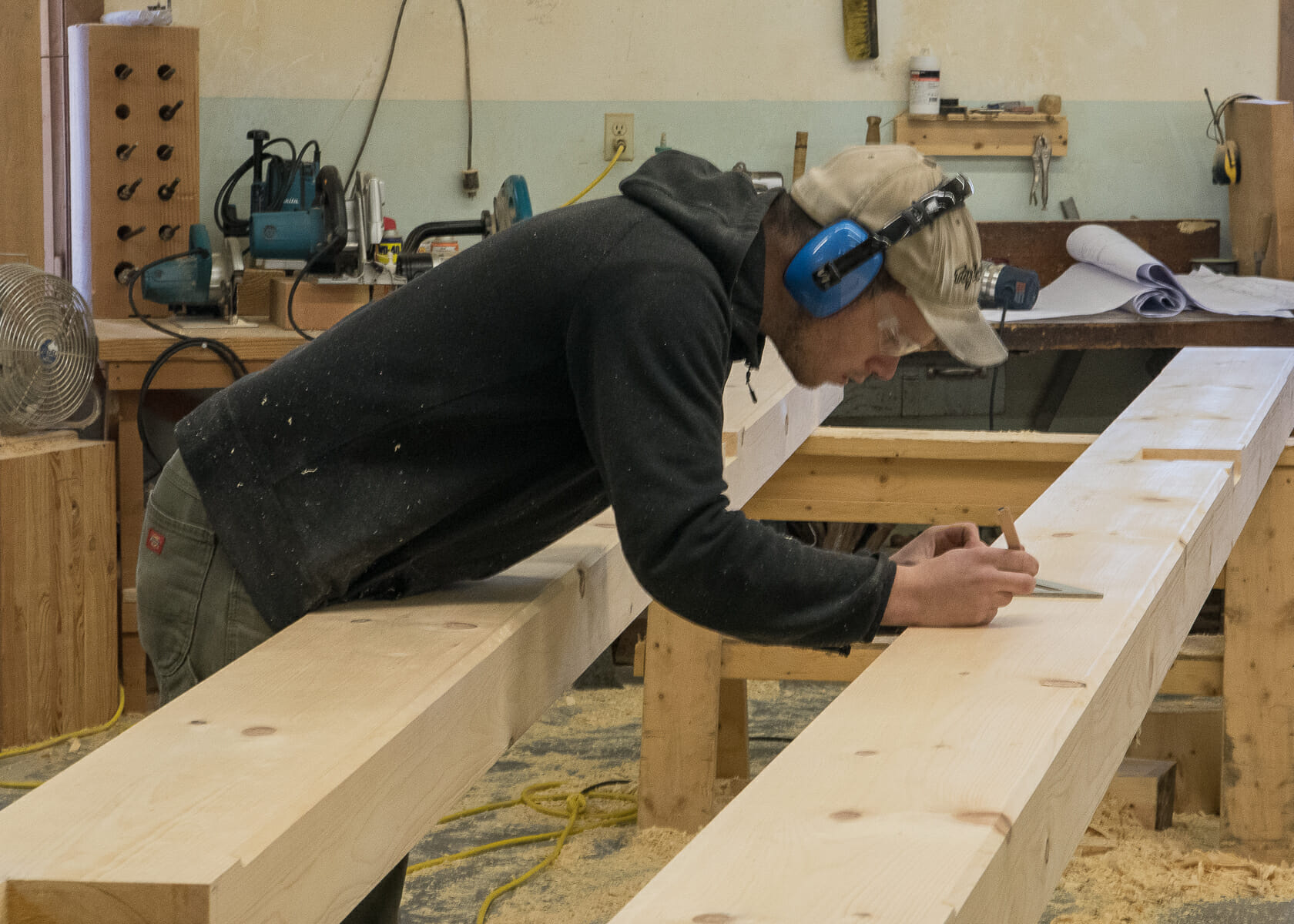 Fabricating Beams for a Custom Timber Frame