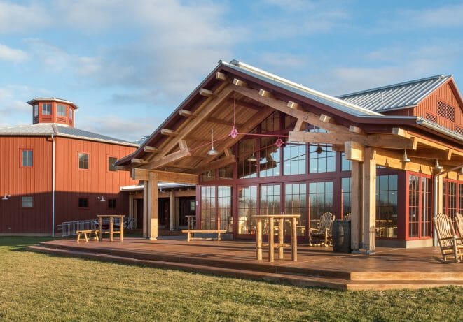 Timber Frame and Custom Steel Octagon Cider Factory