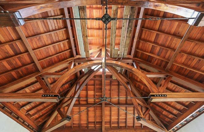 Timber Arches with Steel Tie Bars in the Hamansi Resort in Belize