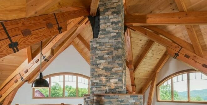 Ceiling Beams and Stone work in Award-winning Night Pasture Farm