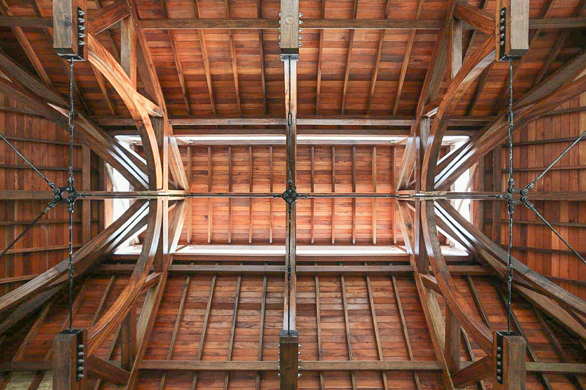 Interior of the ceiling of the Hamanasi Resort and Hotel in Belize