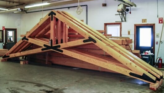 Fabricated Scissor Trusses in the Workshop for Grace Episcopal Church