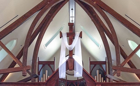 Trusses above the alter in St. Andrews Church