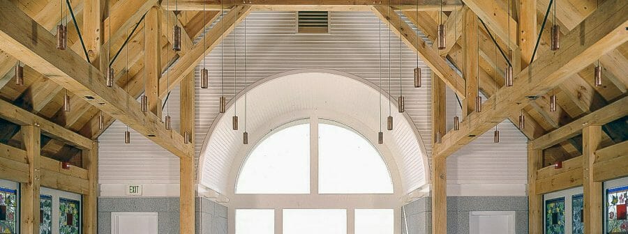 Pine And Hemlock Timber Frame in the Vermont Veterans Chapel