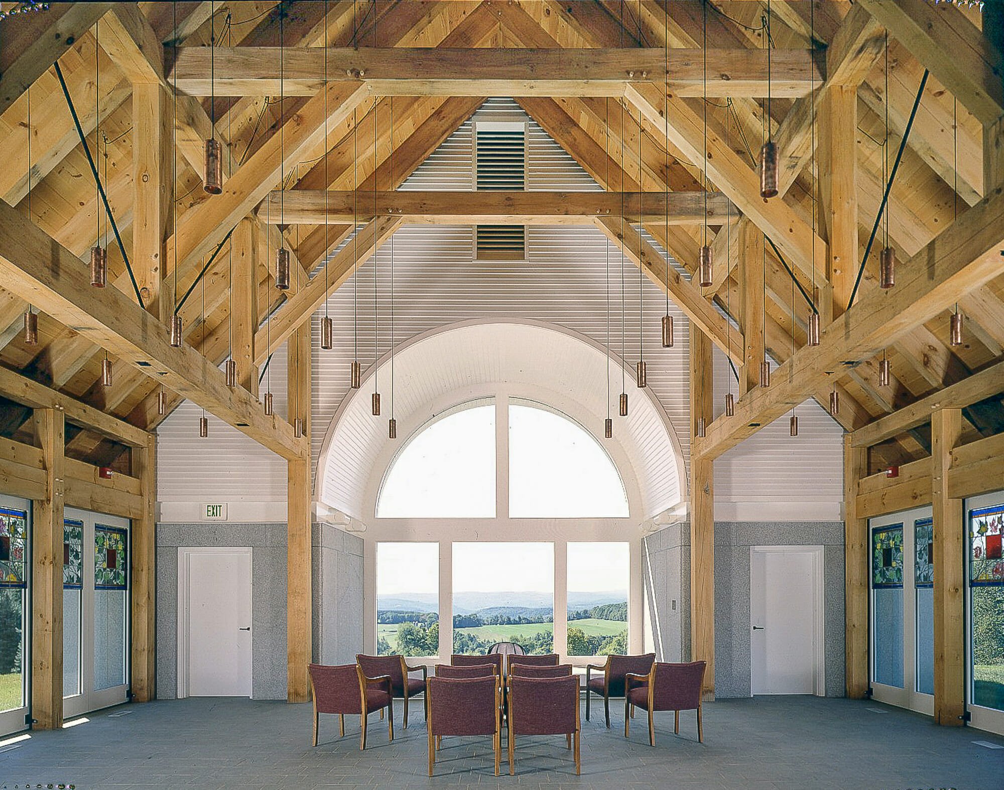 Pine And Hemlock Timber Frame in the Vermont Veterans Chapel