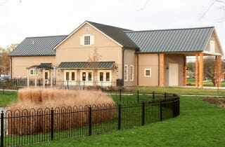 Exterior of a Timber Frame Dining Hall