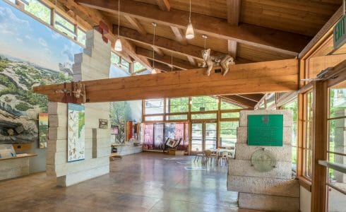 Interior of Sam's Point with Custom Timber Beams