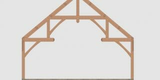 3D Rendering of a Hammer Beam style Timber Frame