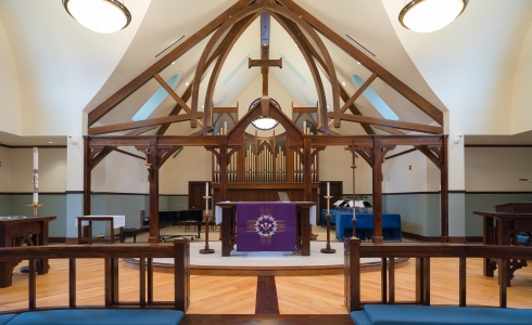 Trusses above the alter in St. Andrews Church