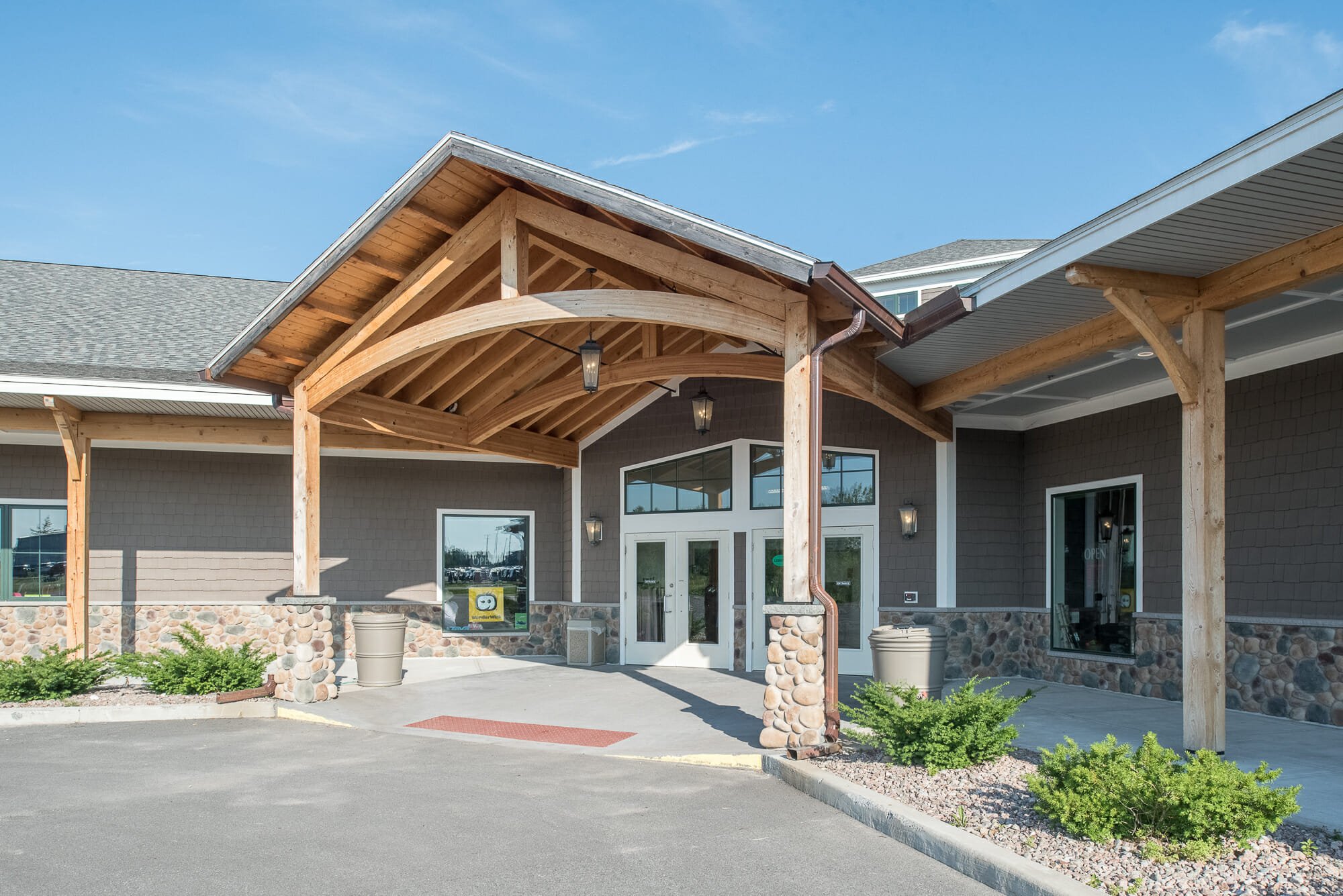 Timber Porte Cochere For Shoe Store