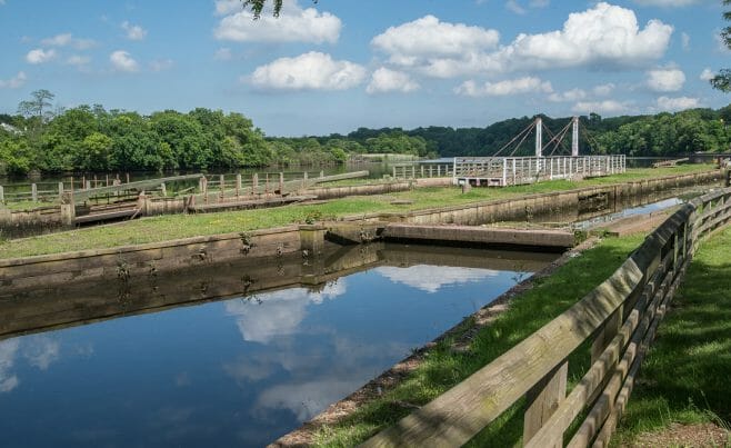 The D & R Canal restoration project in NJ with Southern Yellow Pine timbers