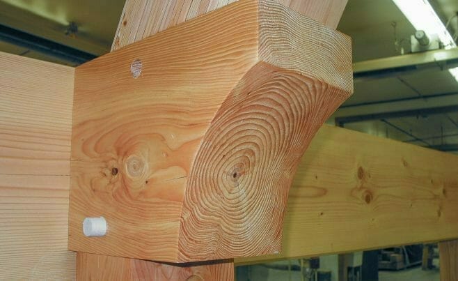 Corbel being fabricated in the wood shop