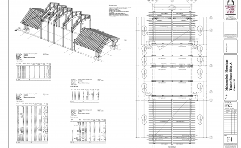 Vermont Timber Work's Plans for the Mahamudra Buddhist Hermitage that included a Timber Frame Porte Cochere and Glulam Arches