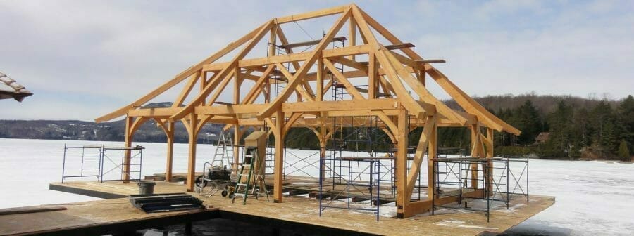 Rafter Scrolls on a timber framed boat house