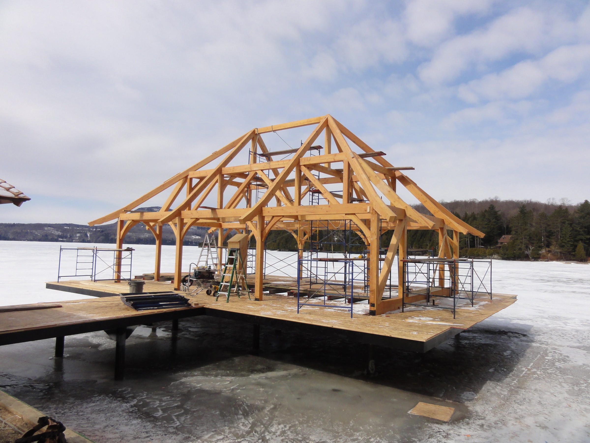 Rafter Scrolls on a timber framed boat house