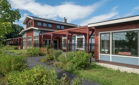 The Porch at Harmony Homes features Douglas fir Glulam posts and beams