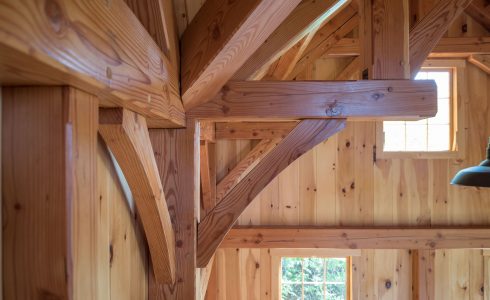 Ox Hill Barn in Vermont Fabricated from Glulam and Douglas Fir.