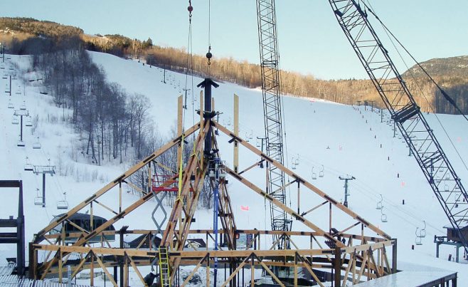 Ski Lodge Steel Connected Heavy Timber Trusses