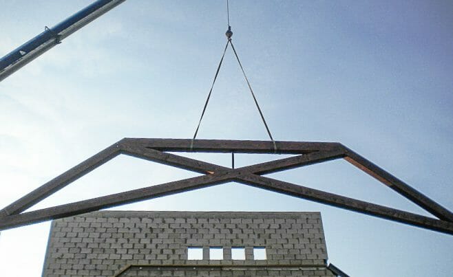 Modified Scissor Truss Church Raising