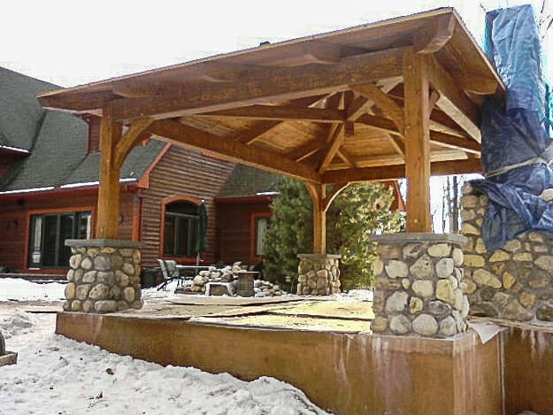 Exposed Heavy Timber Pool Shelter
