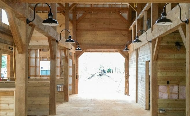 Post and beam horse barn