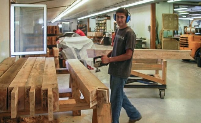 Cleaning the timbers