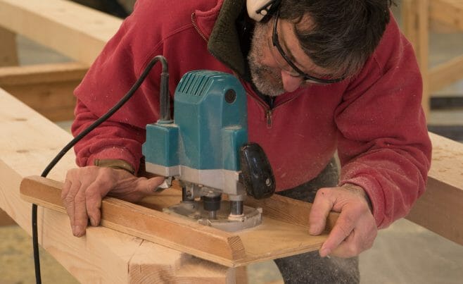 Router cuts on post and beam