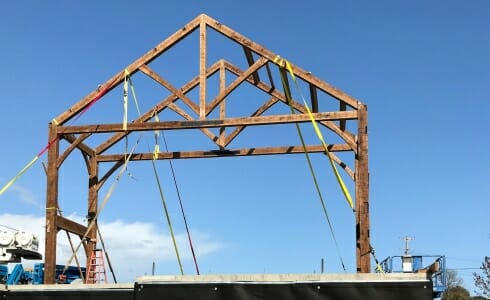 Raising the Napa California Barn on the Paul estate