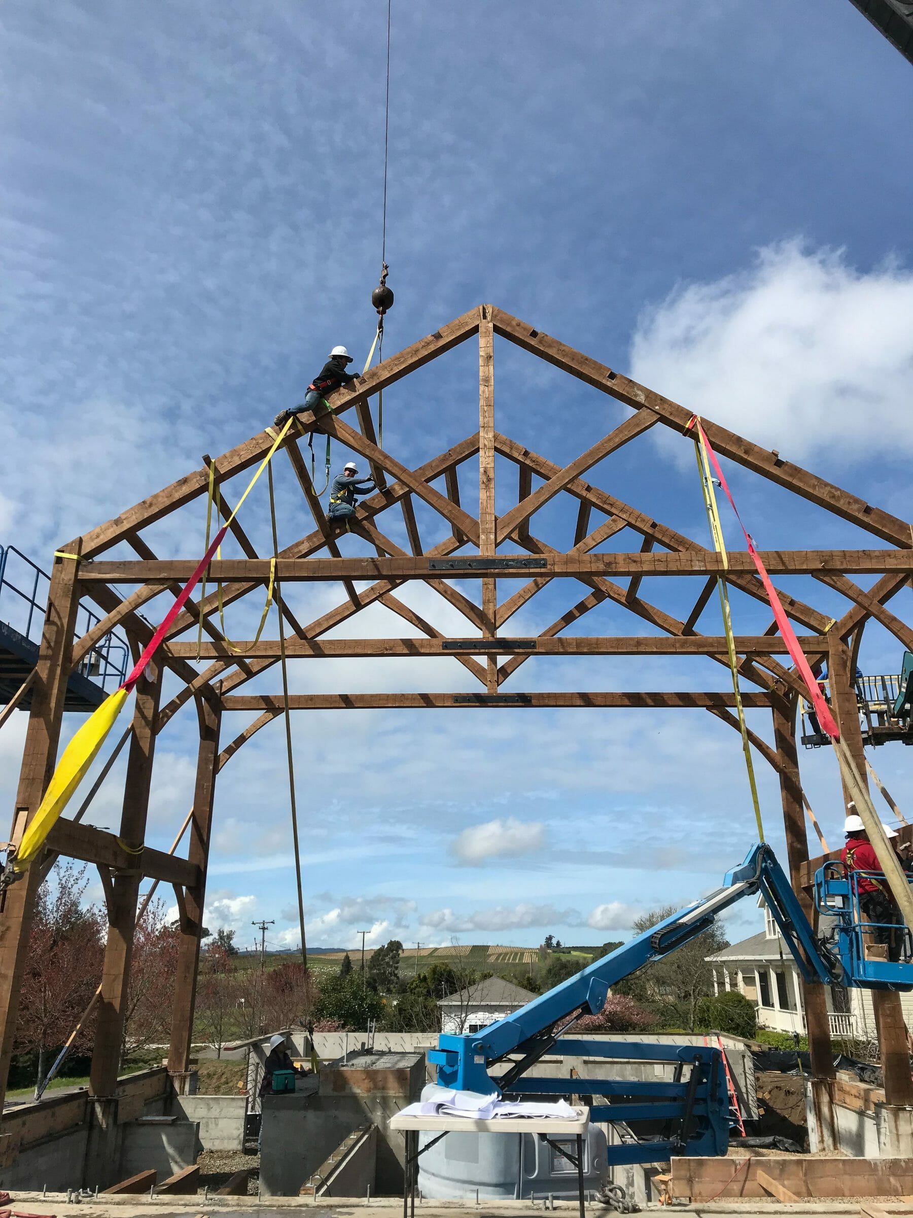 Raising the Napa California Barn on the Paul Estate