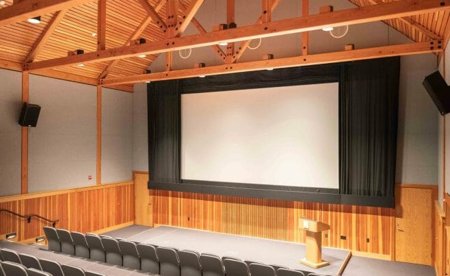 Queen Post Truss in the Billings Farm Auditorium and Theater in VT