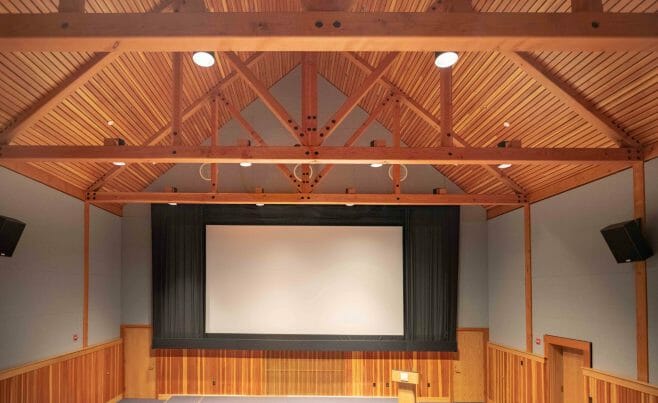 Queen Post Truss in the Billings Farm Auditorium and Theater in VT