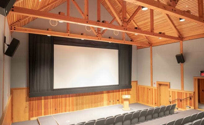 Queen Post Truss in the Billings Farm Auditorium and Theater in VT