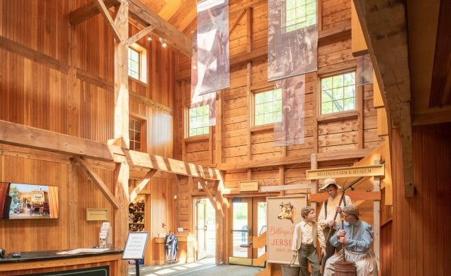 Posts and Beams in the Lobby of the Billings Farm Educational Center in Vermont