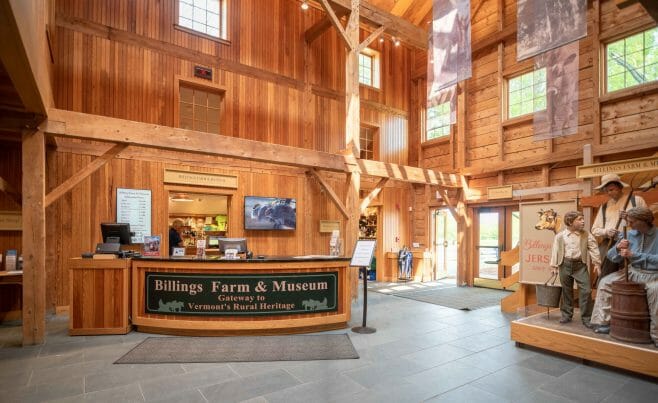 Posts and Beams in the Lobby of the Billings Farm Educational Center in Vermont