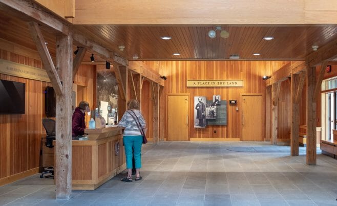 Posts and Beams in the Lobby of the Billings Farm Educational Center in Vermont