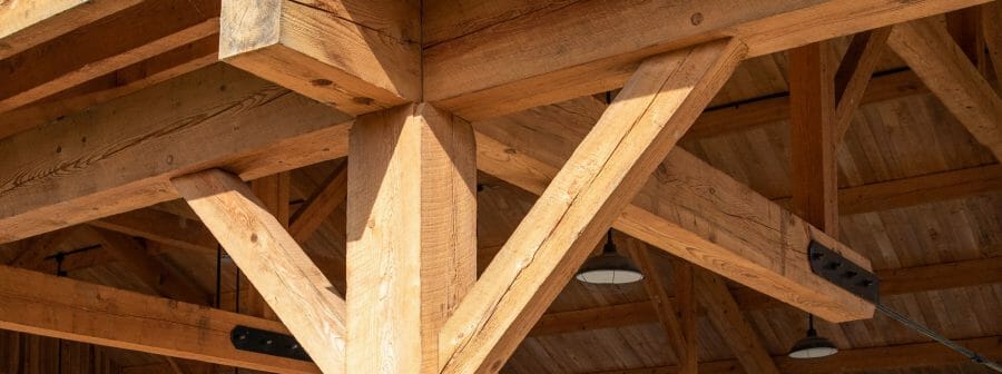 Timber frame pavilion at the Bechtel Summit in West Virginia home of the National Boy Scout Jamboree, leadership training, and Adventure Camp.