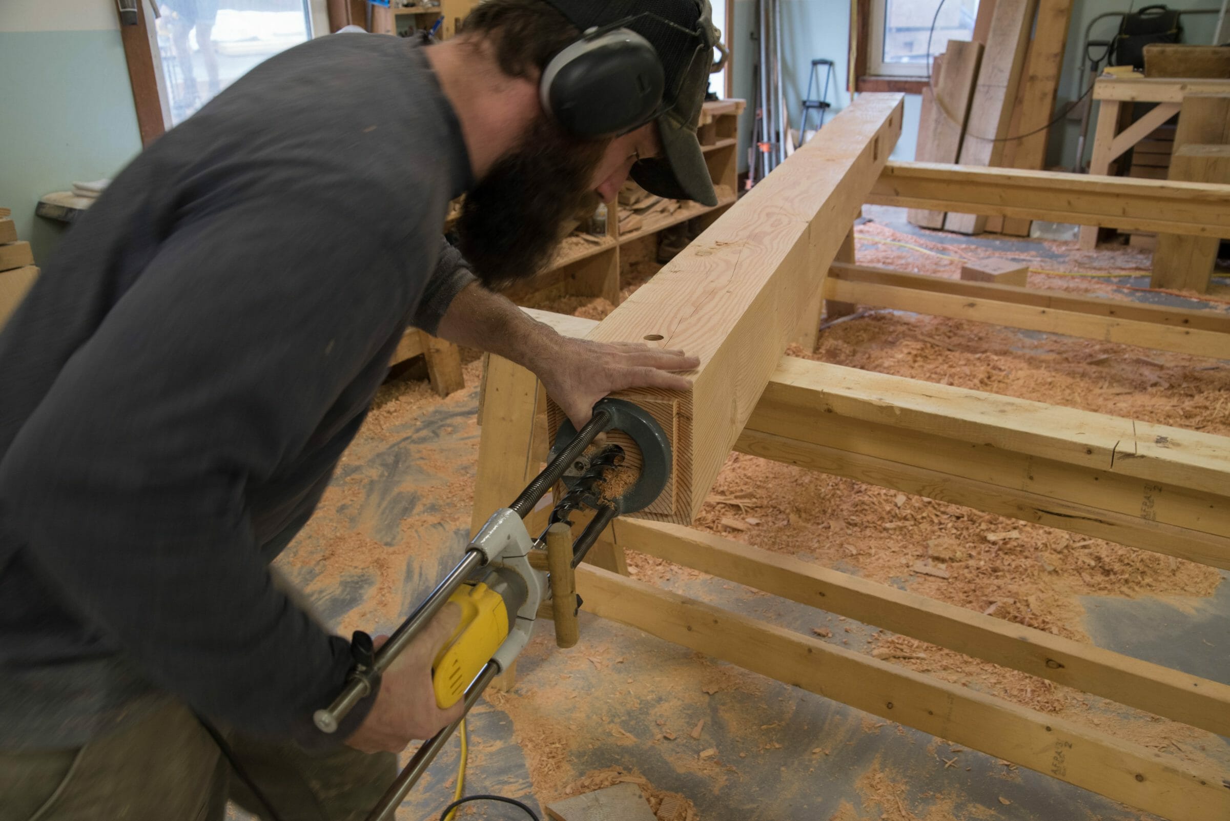 Two more massive timber framing tools I saw at the show #woodworking #tools  #maker #sawdust 