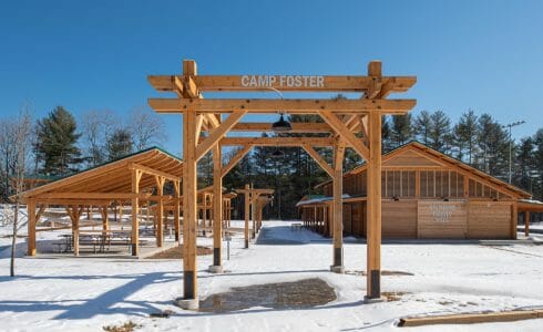 Camp Foster is a youth camp operated by the Boys and Girls Club of Manchester, NH and features a family hall, pavilions, and a pool house.